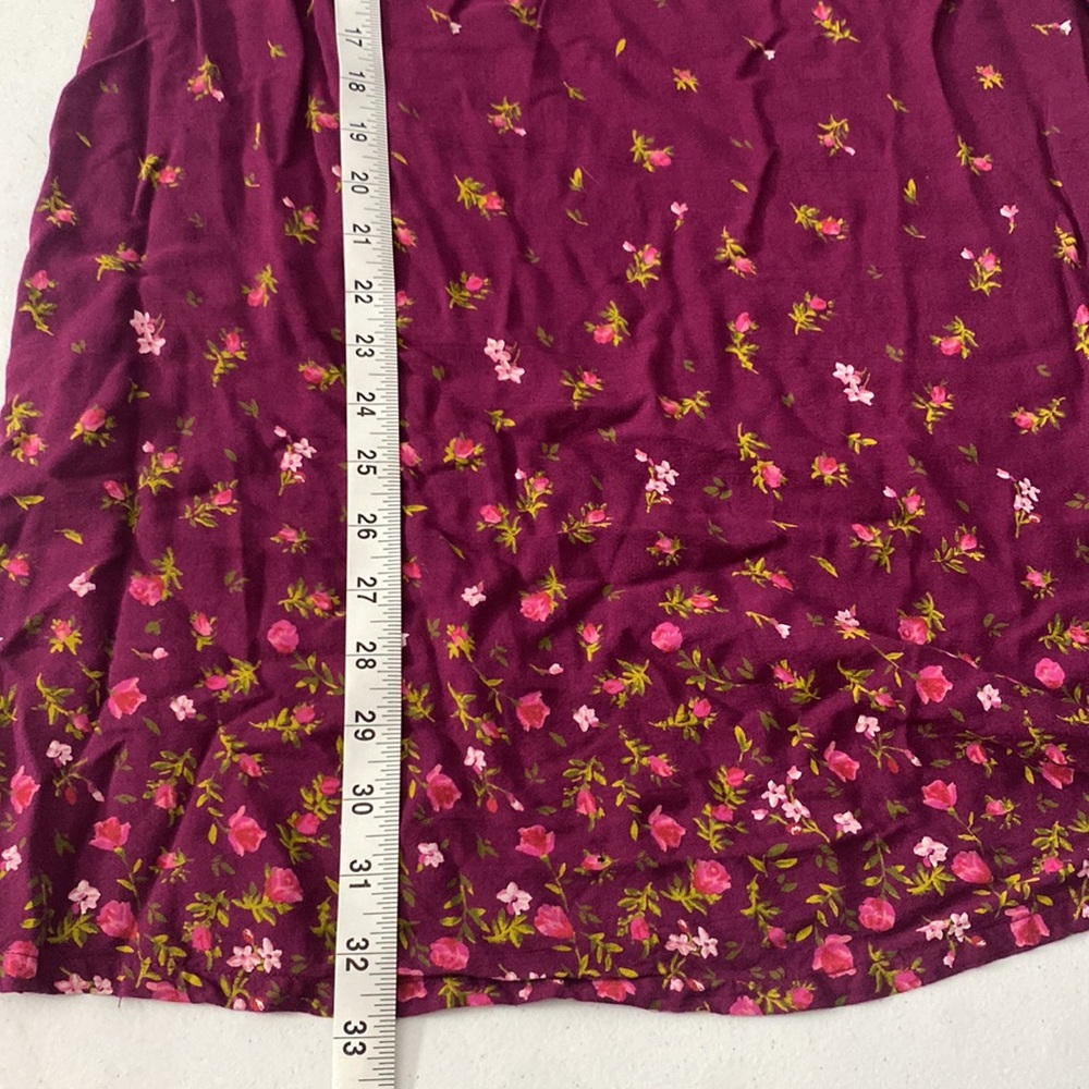 Old Navy Quarter Sleeve Maroon Floral Lightweight Dress Size XL (14) - Picture 8 of 9
